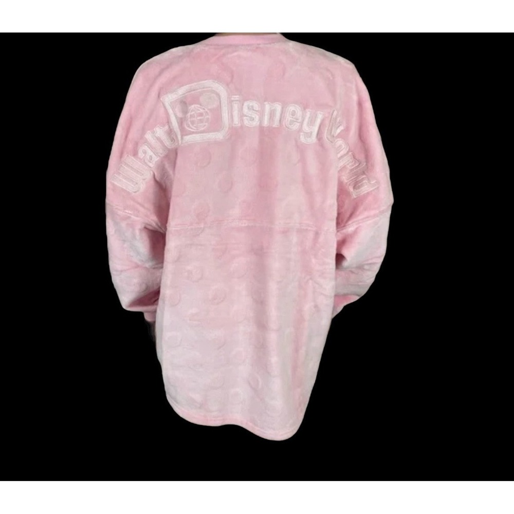 Walt Disney World  Spirit Jersey Adult Large Piglet Pink‎ Velour Polka Dot